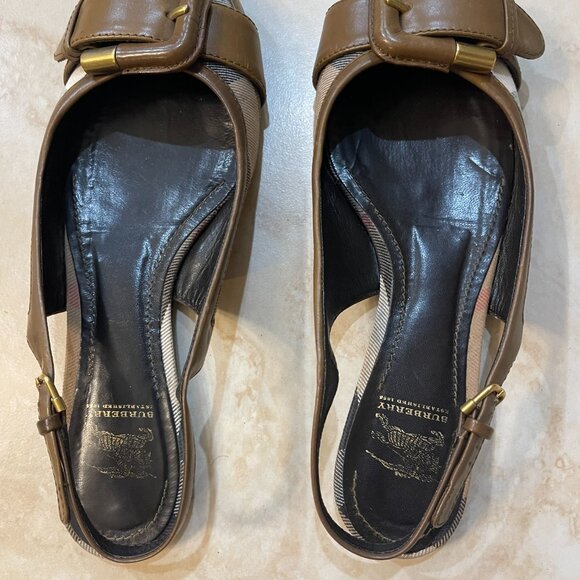 Burberry Flats for women sling back check canvas/leather - Picture 2 of 4